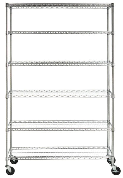 Safavieh Juliet 6 Tier Heavy Duty Chrome Wire Shelve (47 In W X 18 In D X 75 In H) - Chrome | Shelves & Shelving Units | Modishstore - 2