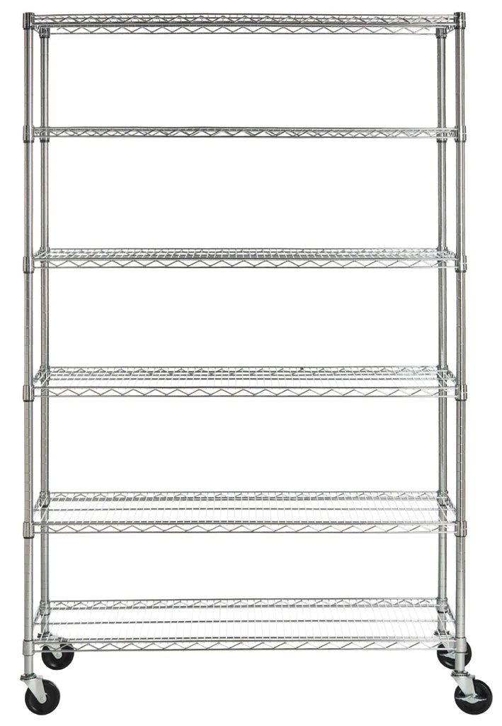 Safavieh Juliet 6 Tier Heavy Duty Chrome Wire Shelve (47 In W X 18 In D X 75 In H) - Chrome | Shelves & Shelving Units | Modishstore - 3