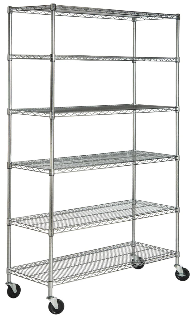 Safavieh Juliet 6 Tier Heavy Duty Chrome Wire Shelve (47 In W X 18 In D X 75 In H) - Chrome | Shelves & Shelving Units | Modishstore - 4