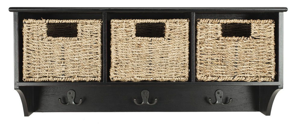 Safavieh Finley Hanging 3 Basket Wall Rack | Wall Shelf | Modishstore - 1