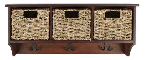 Safavieh Finley Hanging 3 Basket Wall Rack | Wall Shelf | Modishstore - 2