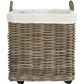 Safavieh Amari Rattan Square Set Of 2 Baskets With Wheels | Bins, Baskets & Buckets | Modishstore - 1
