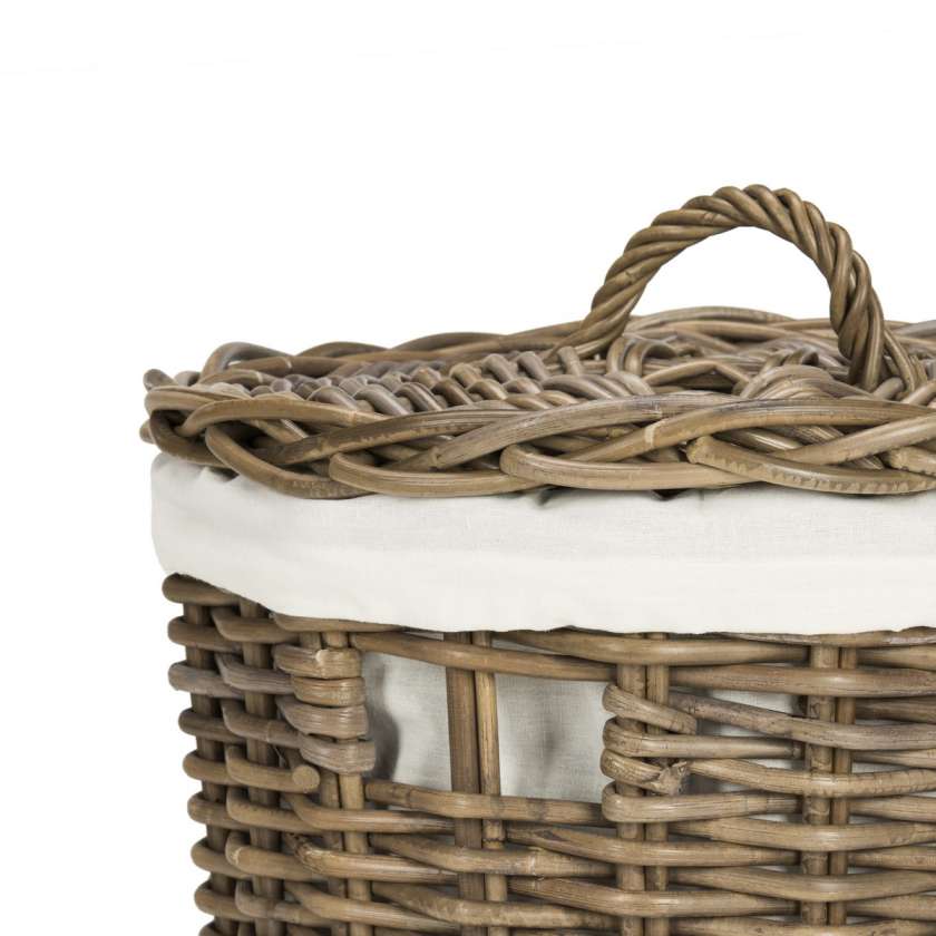 Safavieh Millen Rattan Round Set Of 2 Laundry Baskets | Bins, Baskets & Buckets | Modishstore - 3