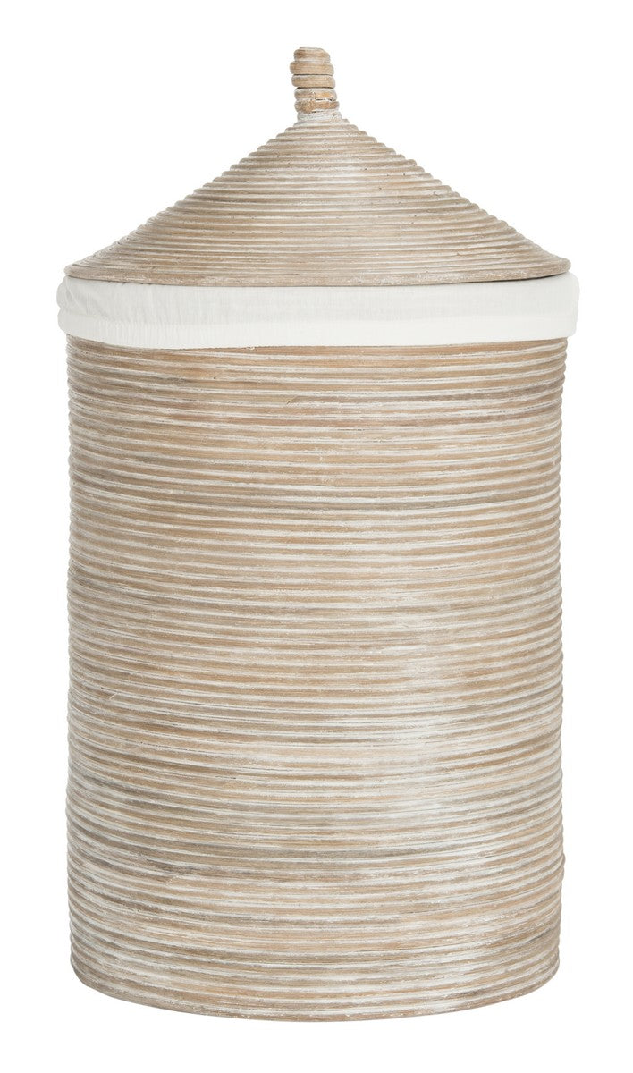 Safavieh Wellington Rattan Storage Hamper With Liner | Bins, Baskets & Buckets | Modishstore - 1