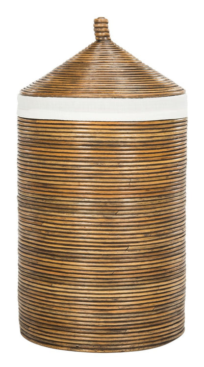 Safavieh Wellington Rattan Storage Hamper With Liner | Bins, Baskets & Buckets | Modishstore - 3