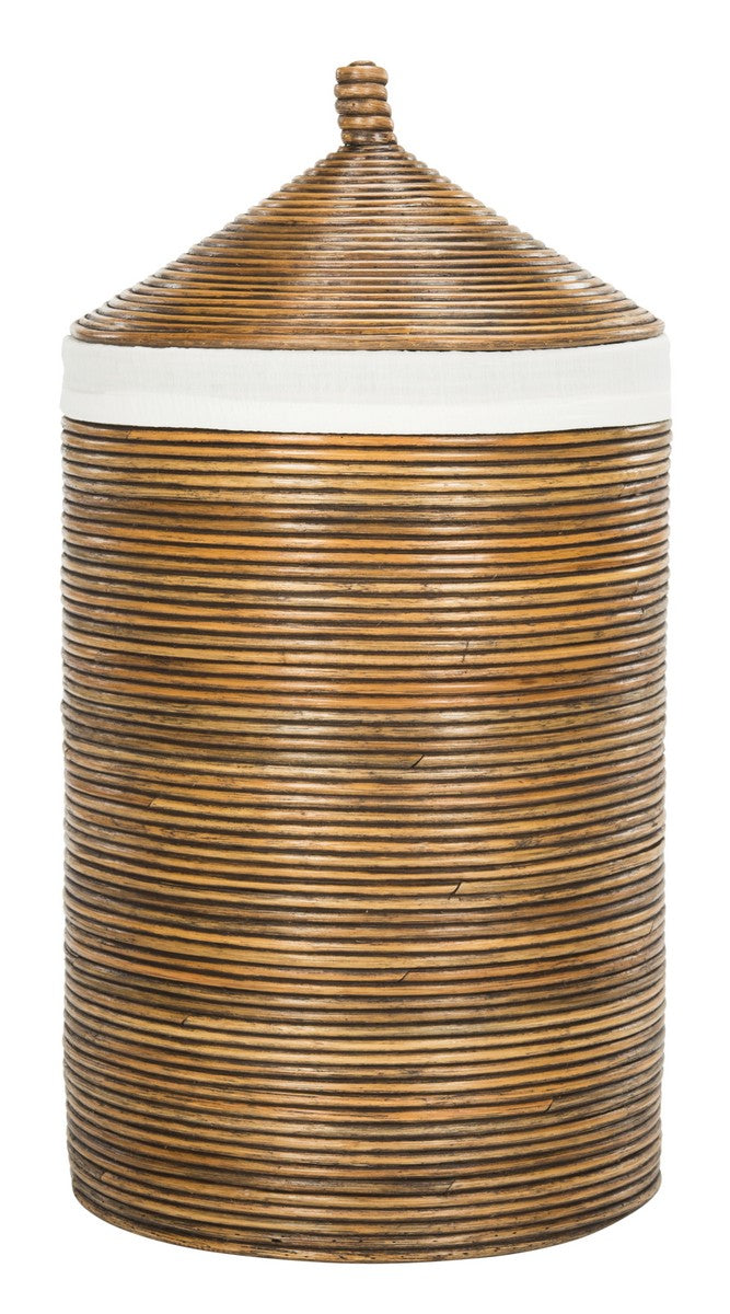 Safavieh Wellington Rattan Storage Hamper With Liner | Bins, Baskets & Buckets | Modishstore - 3