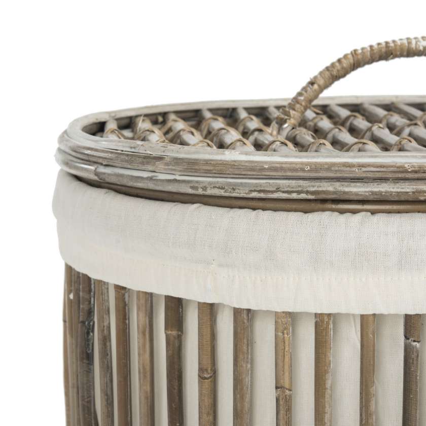Safavieh Libby Rattan Storage Hamper With Liner | Bins, Baskets & Buckets |  Modishstore  - 8