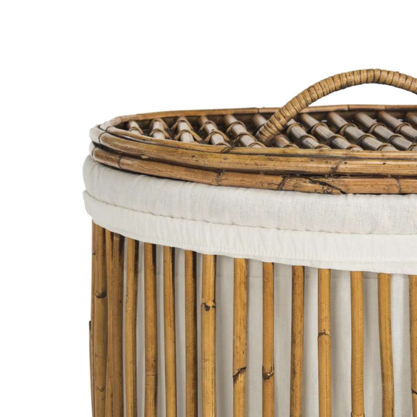 Safavieh Libby Rattan Storage Hamper With Liner | Bins, Baskets & Buckets |  Modishstore  - 6