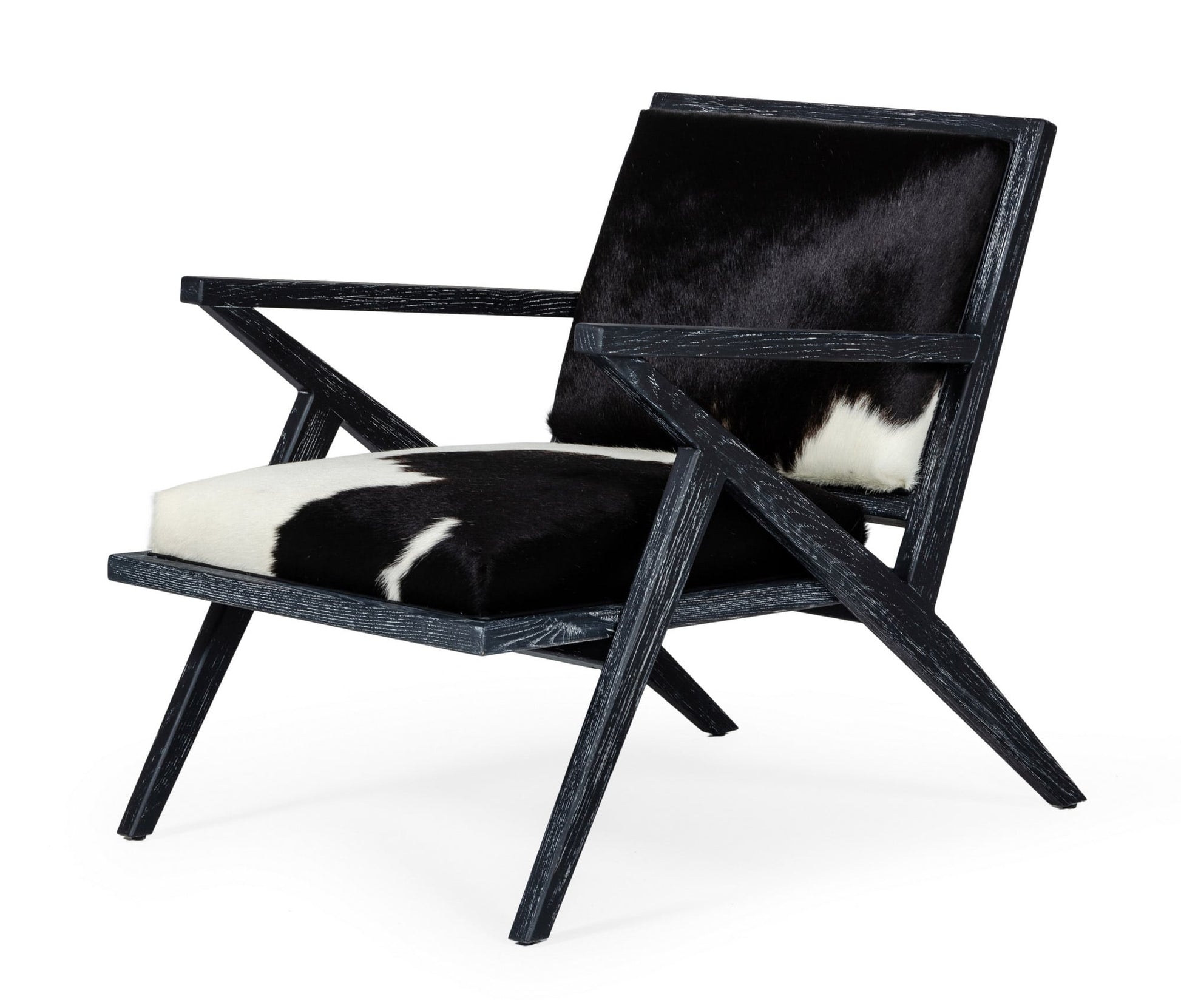 Modrest Hallam - Glam Black and White Cowhide Accent Chair-2