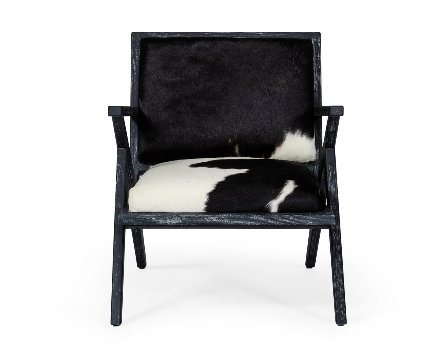Modrest Hallam - Glam Black and White Cowhide Accent Chair-3