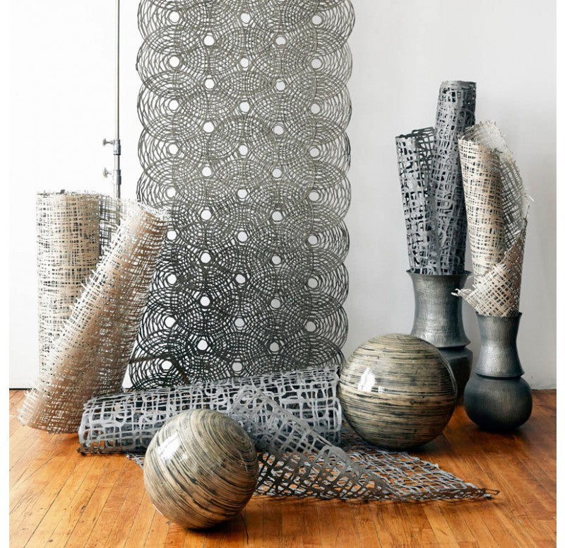 Handmade Paper, 'Solar' Grey by Gold Leaf Design Group | Wall Decor | Modishstore - 2