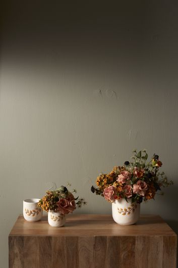 Harvest Ceramic Pot Set Of 3 By Accent Decor | Planters, Troughs & Cachepots | Modishstore - 3