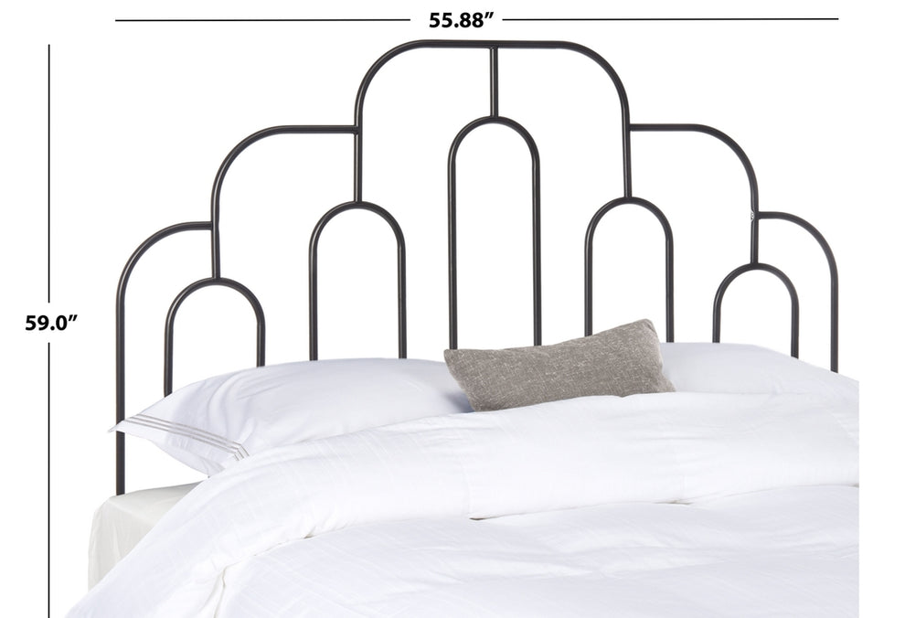 Safavieh Paloma Metal Retro Headboard Full Size - Black | Headboards | Modishstore - 3