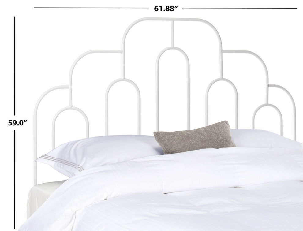 Safavieh Paloma Metal Retro Headboard Queen Size - White | Headboards | Modishstore - 3