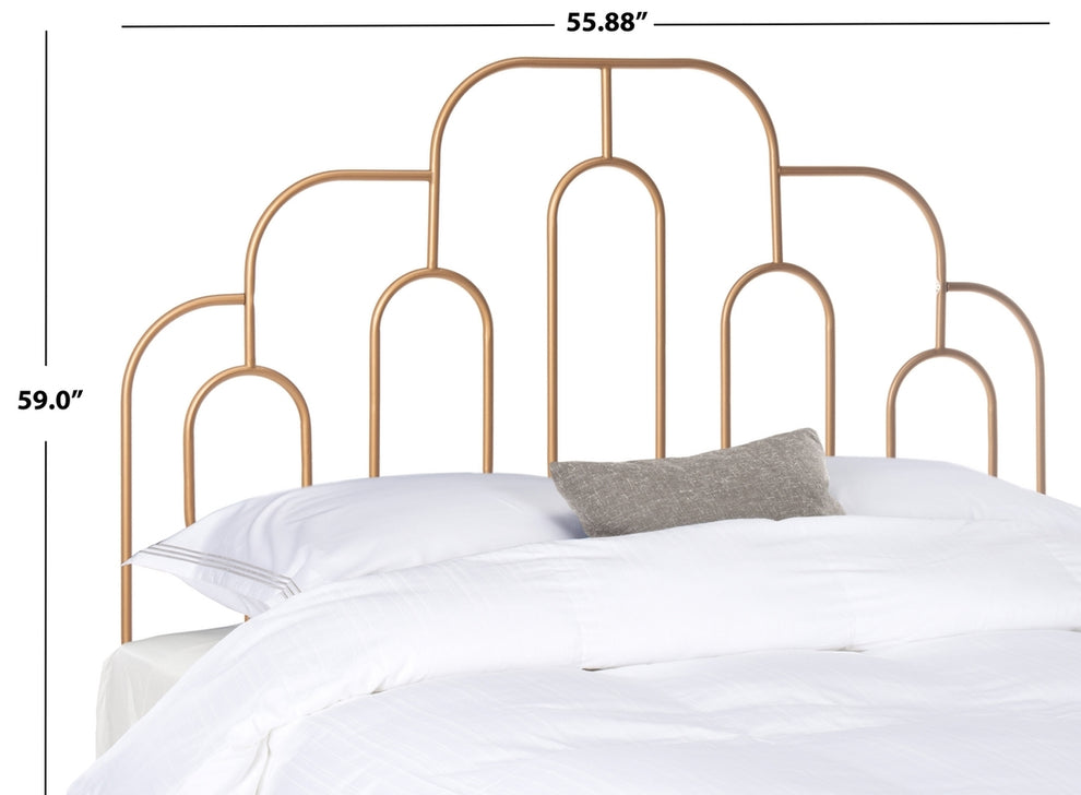 Safavieh Paloma Metal Retro Headboard Full Size - Gold | Headboards | Modishstore - 3