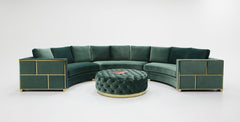 Divani Casa Ritner Modern Green Velvet Circular Sectional Sofa