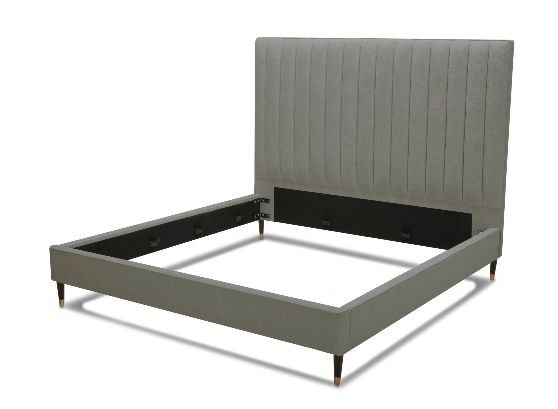 Modrest Hemlock - Modern Grey Velvet Bed | Beds |   Modishstore 