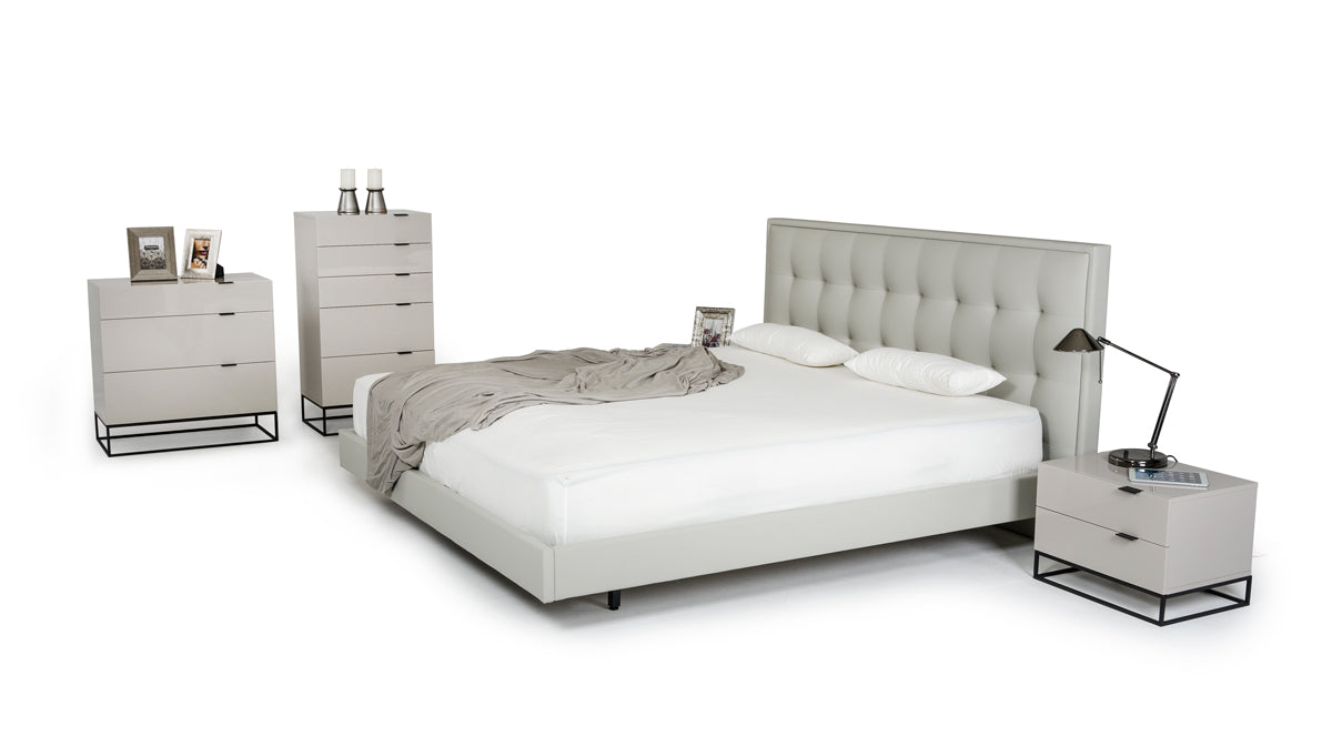 Modrest Hera Modern Grey Leatherette Bed-4
