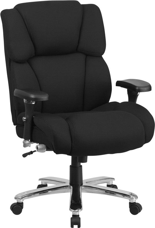Flash Furniture GO-2149-GG Hercules Series Big & Tall, Black Fabric Executive Swivel Chair with Lumbar Knob | Office Chairs | Modishstore