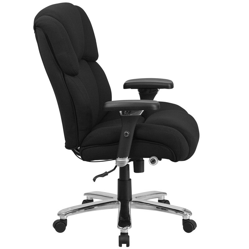 Flash Furniture GO-2149-GG Hercules Series Big & Tall, Black Fabric Executive Swivel Chair with Lumbar Knob | Office Chairs | Modishstore - 3