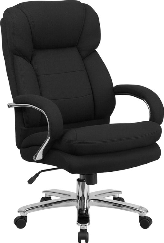 Flash Furniture Hercules Series GO-2078-GG Black Fabric Executive Swivel Chair With Loop Arms | Office Chairs | Modishstore