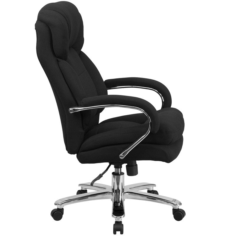 Flash Furniture Hercules Series GO-2078-GG Black Fabric Executive Swivel Chair With Loop Arms | Office Chairs | Modishstore-3