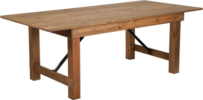 Flash Furniture Hercules Series Antique Rustic Solid Pine Folding Farm Table | Dining Tables | Modishstore-2
