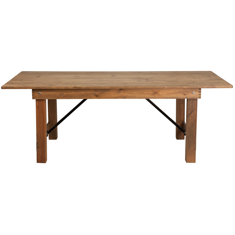 Flash Furniture Hercules Series Antique Rustic Solid Pine Folding Farm Table | Dining Tables | Modishstore-5