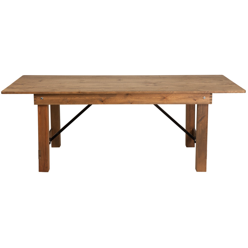Flash Furniture Hercules Series Antique Rustic Solid Pine Folding Farm Table | Dining Tables | Modishstore - 5