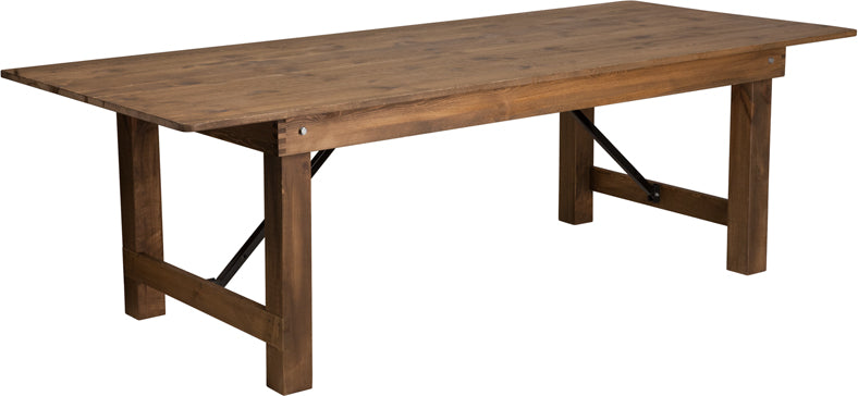 Flash Furniture Hercules Series Antique Rustic Solid Pine Folding Farm Table | Dining Tables | Modishstore - 3