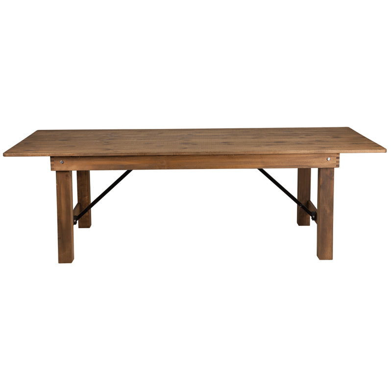 Flash Furniture Hercules Series Antique Rustic Solid Pine Folding Farm Table | Dining Tables | Modishstore - 6