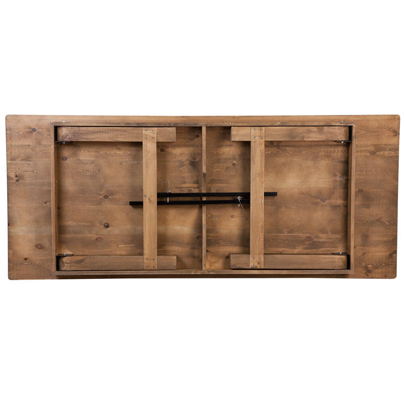 Flash Furniture Hercules Series Antique Rustic Solid Pine Folding Farm Table | Dining Tables | Modishstore-9