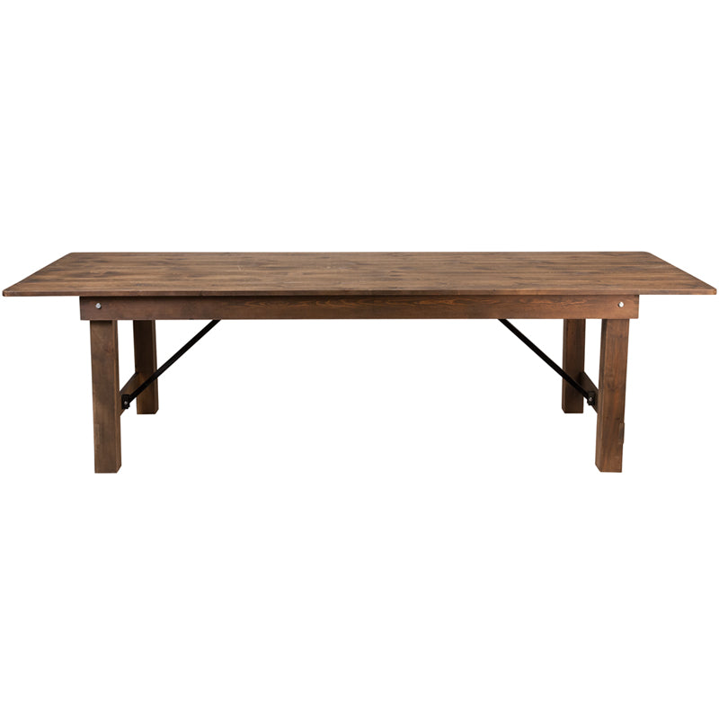 Flash Furniture Hercules Series Antique Rustic Solid Pine Folding Farm Table | Dining Tables | Modishstore - 7
