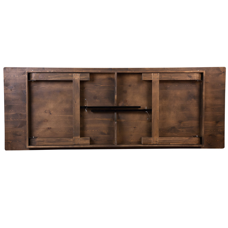 Flash Furniture Hercules Series Antique Rustic Solid Pine Folding Farm Table | Dining Tables | Modishstore - 10