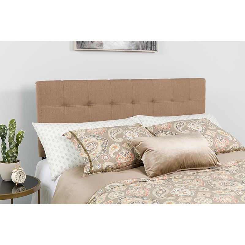 Bedford Tufted Upholstered King Size Headboard In Camel Fabric By Flash Furniture | Headboards | Modishstore - 1