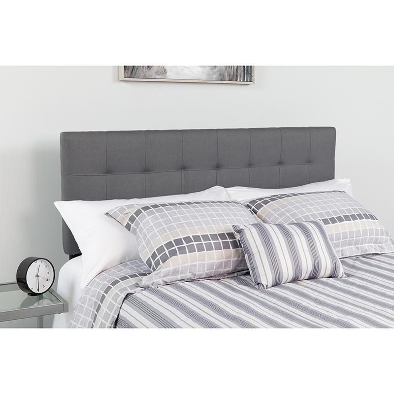 Bedford Tufted Upholstered King Size Headboard In Dark Gray Fabric By Flash Furniture | Headboards | Modishstore - 1