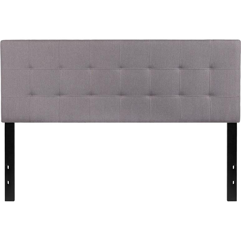 Bedford Tufted Upholstered Queen Size Headboard In Light Gray Fabric By Flash Furniture | Headboards | Modishstore - 2