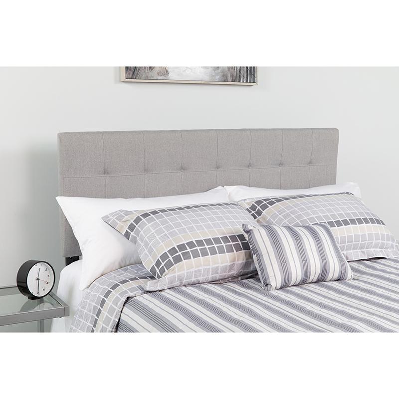Bedford Tufted Upholstered Queen Size Headboard In Light Gray Fabric By Flash Furniture | Headboards | Modishstore - 1