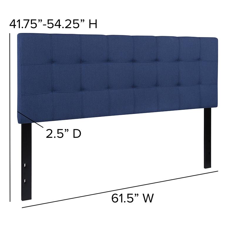 Bedford Tufted Upholstered Queen Size Headboard In Navy Fabric By Flash Furniture | Headboards | Modishstore - 3