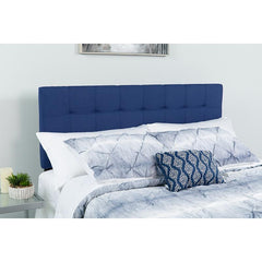 Bedford Tufted Upholstered Queen Size Headboard In Navy Fabric By Flash Furniture