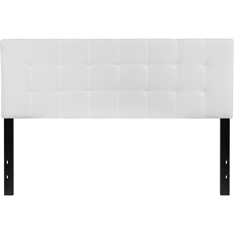 Bedford Tufted Upholstered Queen Size Headboard In White Fabric By Flash Furniture | Headboards | Modishstore - 2