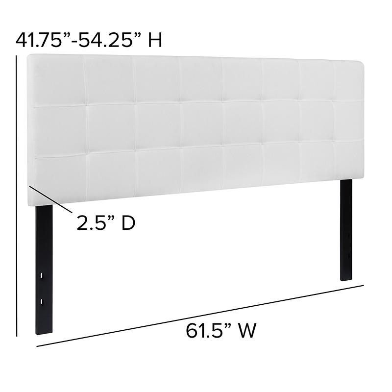 Bedford Tufted Upholstered Queen Size Headboard In White Fabric By Flash Furniture | Headboards | Modishstore - 3