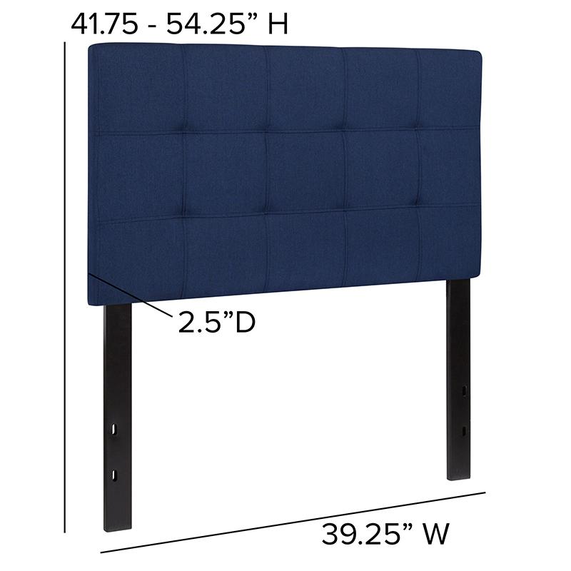 Bedford Tufted Upholstered Twin Size Headboard In Navy Fabric By Flash Furniture | Headboards | Modishstore - 4