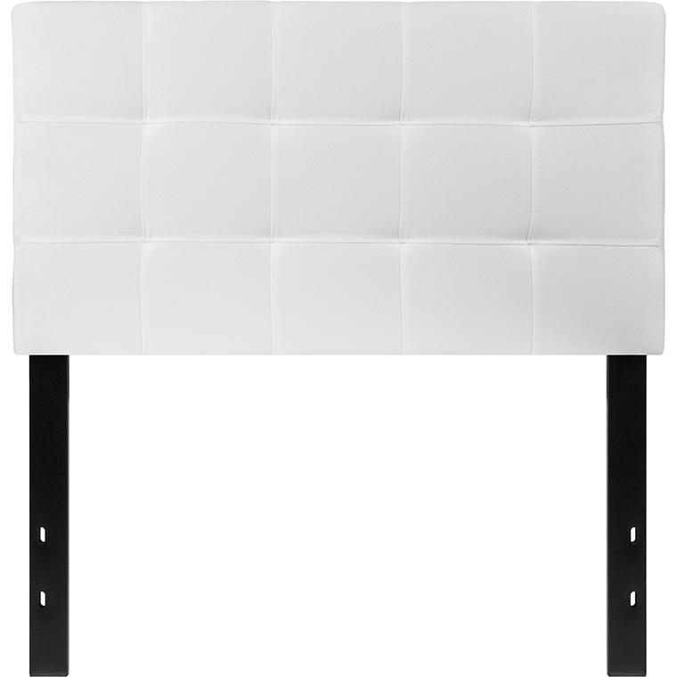 Bedford Tufted Upholstered Twin Size Headboard In White Fabric By Flash Furniture | Headboards | Modishstore - 2