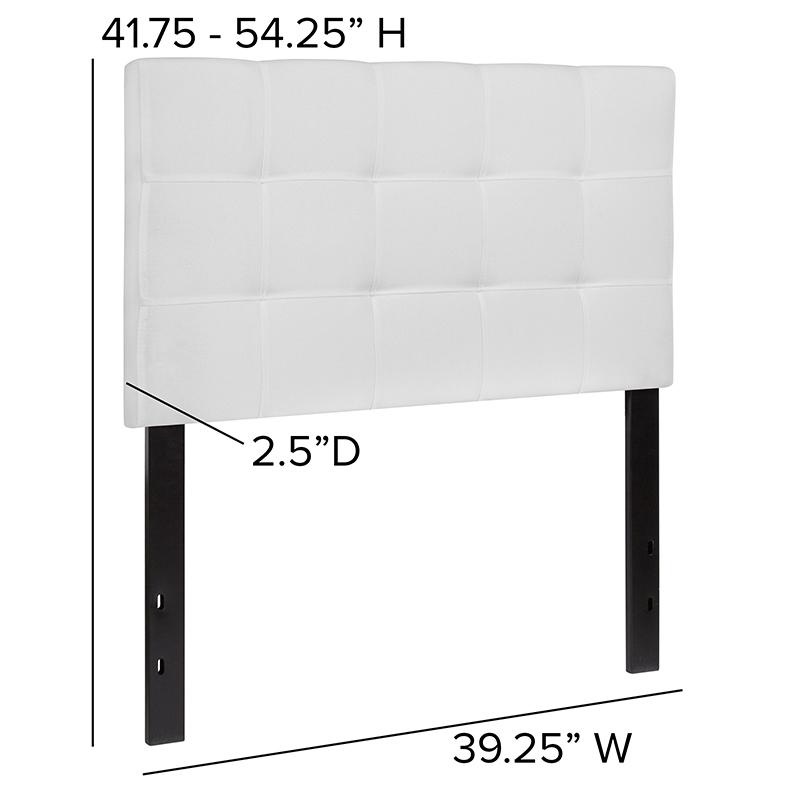 Bedford Tufted Upholstered Twin Size Headboard In White Fabric By Flash Furniture | Headboards | Modishstore - 4