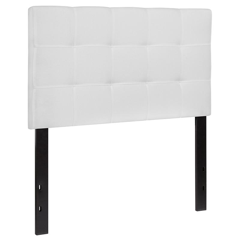 Bedford Tufted Upholstered Twin Size Headboard In White Fabric By Flash Furniture | Headboards | Modishstore - 3