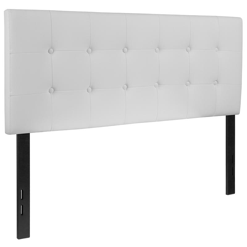 Lennox Tufted Upholstered Full Size Headboard In White Vinyl By Flash Furniture | Headboards | Modishstore - 3