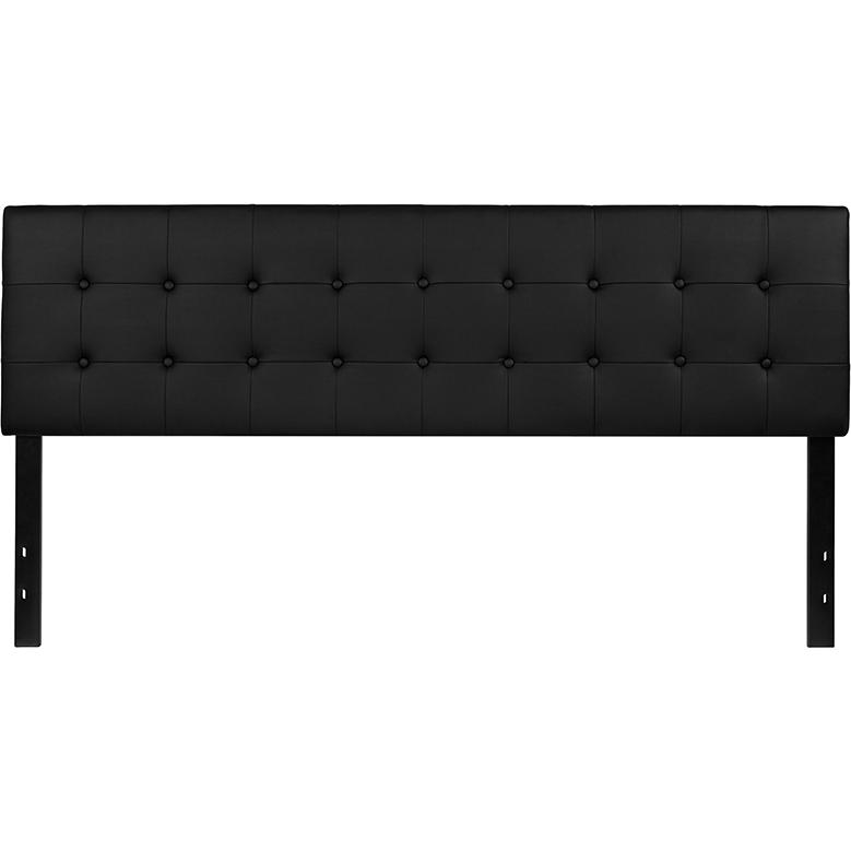Lennox Tufted Upholstered King Size Headboard In Black Vinyl By Flash Furniture | Headboards | Modishstore - 2