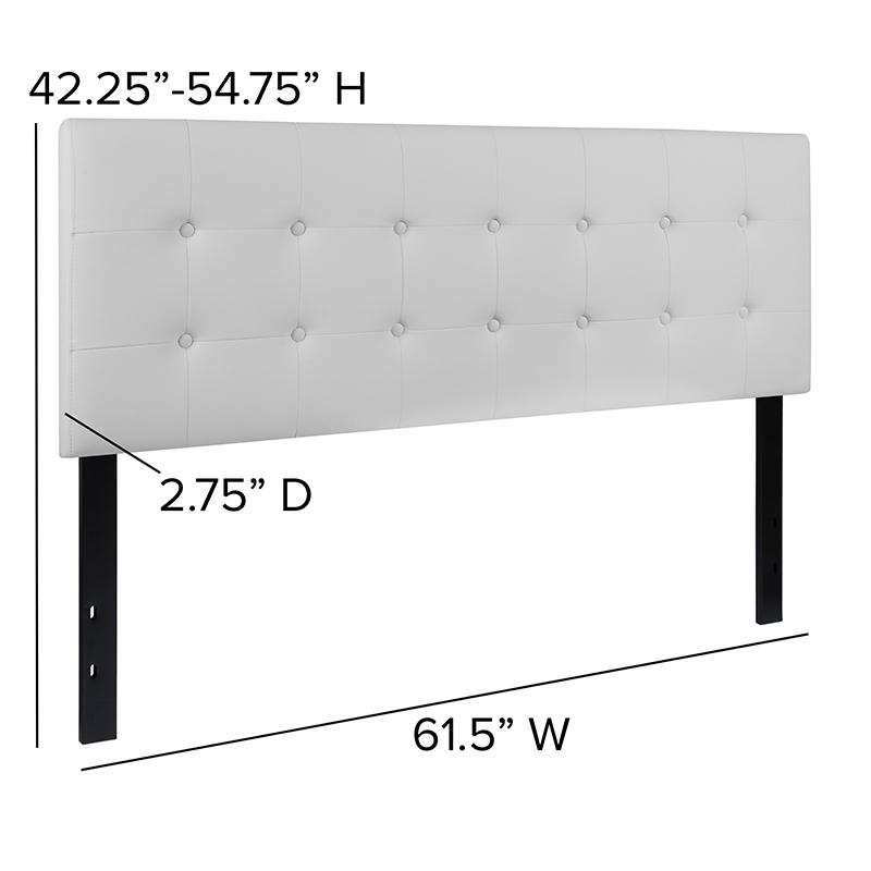 Lennox Tufted Upholstered Queen Size Headboard In White Vinyl By Flash Furniture | Headboards | Modishstore - 3