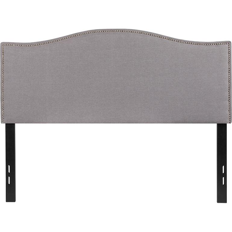 Lexington Upholstered Full Size Headboard With Accent Nail Trim In